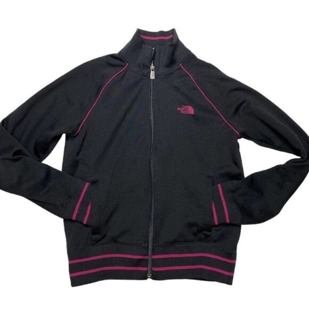Womens North Face Back Pink Raglan Sleeve Zip Front Jacket Sz Medium